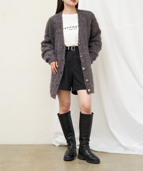 RAY CASSIN(レイカズン)の「ベルト付きハーフショートパンツ(その他パンツ・レディース・ブラック/グレー/ブラック系その他2/グレー系その他2・FREE)」の14枚目の写真