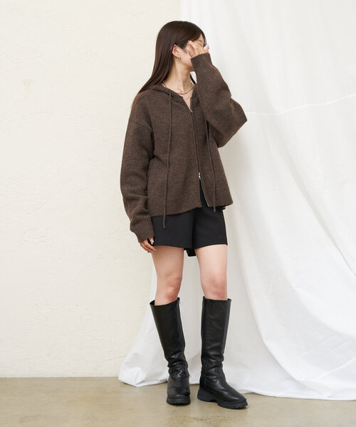 RAY CASSIN(レイカズン)の「ベルト付きハーフショートパンツ(その他パンツ・レディース・ブラック/グレー/ブラック系その他2/グレー系その他2・FREE)」の16枚目の写真