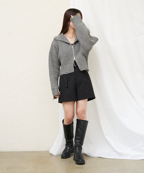 RAY CASSIN(レイカズン)の「ベルト付きハーフショートパンツ(その他パンツ・レディース・ブラック/グレー/ブラック系その他2/グレー系その他2・FREE)」の18枚目の写真