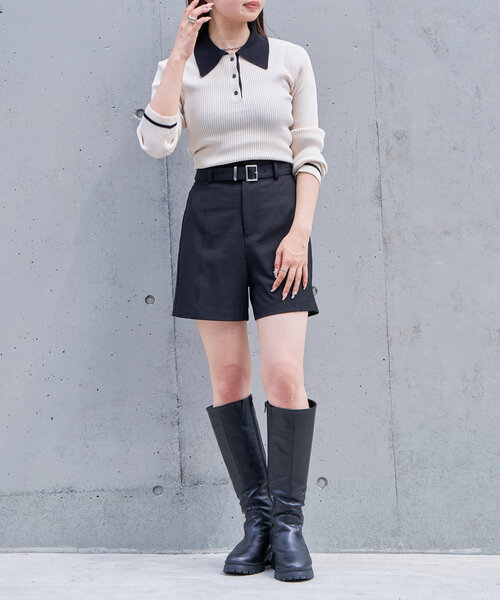 RAY CASSIN(レイカズン)の「ベルト付きハーフショートパンツ(その他パンツ・レディース・ブラック/グレー/ブラック系その他2/グレー系その他2・FREE)」の20枚目の写真