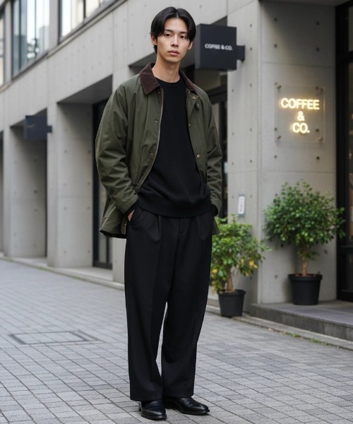セール】Hunting Jacket/オーバーサイズ 襟コーデュロイ ショート丈