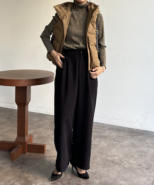 Chez toi（シェトワ）の「タックワイドパンツ（その他パンツ・レディース・アイボリー/ブラック/ベージュ・FREE）」の4枚目の写真