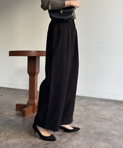 Chez toi（シェトワ）の「タックワイドパンツ（その他パンツ・レディース・アイボリー/ブラック/ベージュ・FREE）」の5枚目の写真