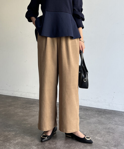 Chez toi（シェトワ）の「タックワイドパンツ（その他パンツ・レディース・アイボリー/ブラック/ベージュ・FREE）」の9枚目の写真