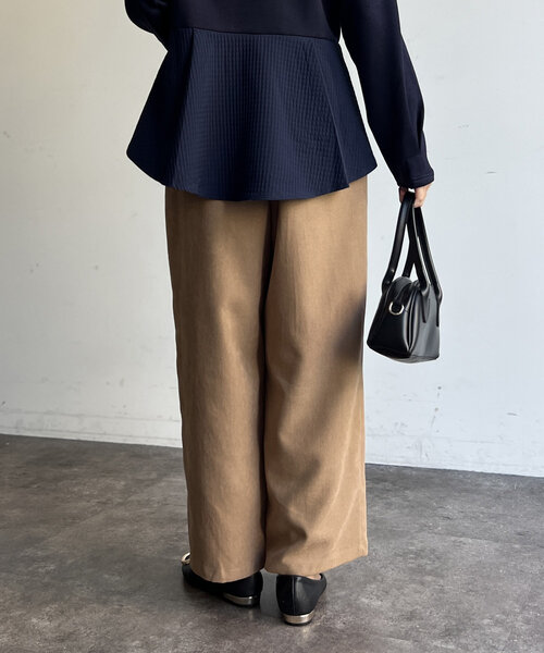 Chez toi（シェトワ）の「タックワイドパンツ（その他パンツ・レディース・アイボリー/ブラック/ベージュ・FREE）」の14枚目の写真