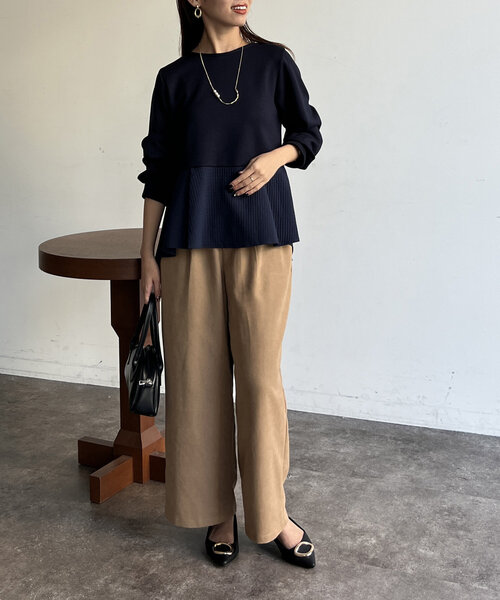 Chez toi（シェトワ）の「タックワイドパンツ（その他パンツ・レディース・アイボリー/ブラック/ベージュ・FREE）」の16枚目の写真