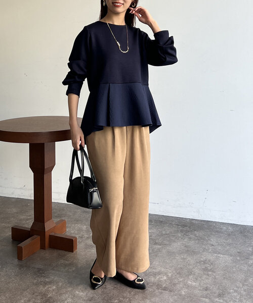 Chez toi（シェトワ）の「タックワイドパンツ（その他パンツ・レディース・アイボリー/ブラック/ベージュ・FREE）」の17枚目の写真