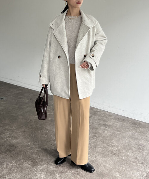 Chez toi（シェトワ）の「タックワイドパンツ（その他パンツ・レディース・アイボリー/ブラック/ベージュ・FREE）」の18枚目の写真