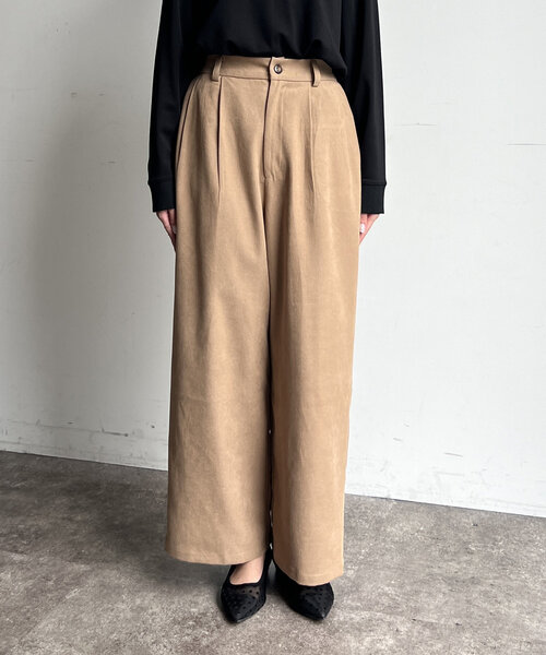 Chez toi（シェトワ）の「タックワイドパンツ（その他パンツ・レディース・アイボリー/ブラック/ベージュ・FREE）」の20枚目の写真