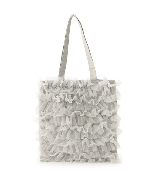 SHOO・LA・RUE（シューラルー）の「◆大人もときめく チュールトートバッグ（トートバッグ・レディース・グレー/ブラック/ダークグレー・00）」の2枚目の写真