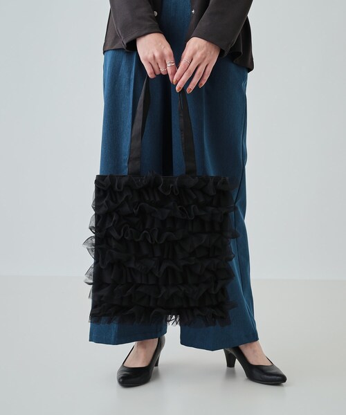 SHOO・LA・RUE（シューラルー）の「◆大人もときめく チュールトートバッグ（トートバッグ・レディース・グレー/ブラック/ダークグレー・00）」の19枚目の写真