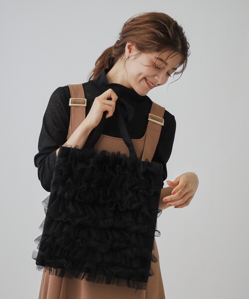 SHOO・LA・RUE（シューラルー）の「◆大人もときめく チュールトートバッグ（トートバッグ・レディース・グレー/ブラック/ダークグレー・00）」の20枚目の写真