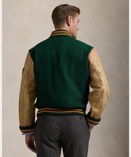 美品 ポロラルフローレン レターマンジャケット スタジャン ウール ワッペン POLO RALPH LAUREN（ポロ ラルフ ローレン）の「ウールブレンド