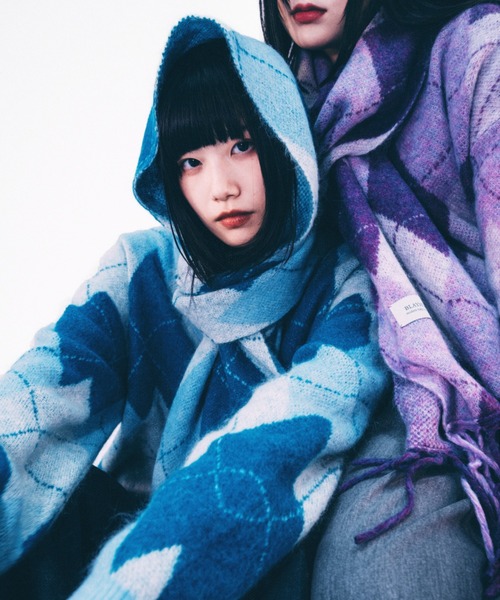 セール】【BLAYMORE】 Blaze Argyle Big Muffler / アーガイル柄