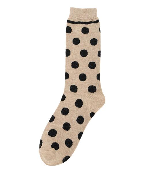 Samansa Mos2（サマンサ モスモス）の「【抗菌防臭】ブークレドットソックス（ソックス/靴下・レディース・オフホワイト/ブラック/ベージュ・F）」の4枚目の写真