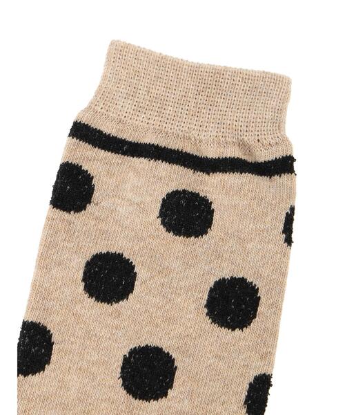 Samansa Mos2（サマンサ モスモス）の「【抗菌防臭】ブークレドットソックス（ソックス/靴下・レディース・オフホワイト/ブラック/ベージュ・F）」の5枚目の写真