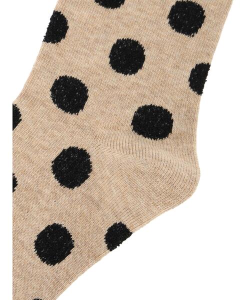 Samansa Mos2（サマンサ モスモス）の「【抗菌防臭】ブークレドットソックス（ソックス/靴下・レディース・オフホワイト/ブラック/ベージュ・F）」の6枚目の写真