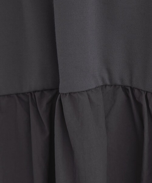 green label relaxing（グリーンレーベルリラクシング）の「タフタドッキング ロングスリーブ ワンピース（ワンピース・レディース・ブラック/ダークグレー・FREE）」の16枚目の写真