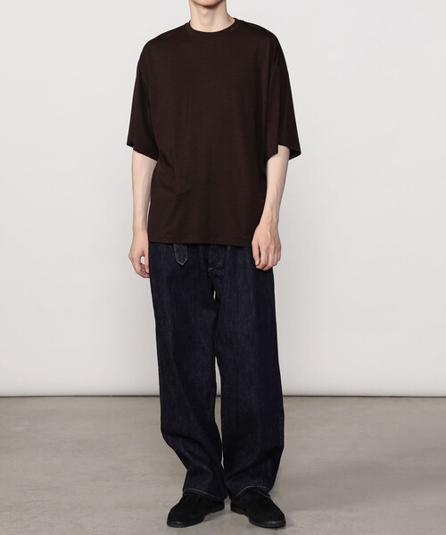 Kaptain Sunshine（キャプテン サンシャイン）の「KAPTAIN SUNSHINE | メリノ天竺 半袖Tシャツ MEN（Tシャツ/カットソー・メンズ・ダークネイビー/ブラウン・40/36/38）」の8枚目の写真