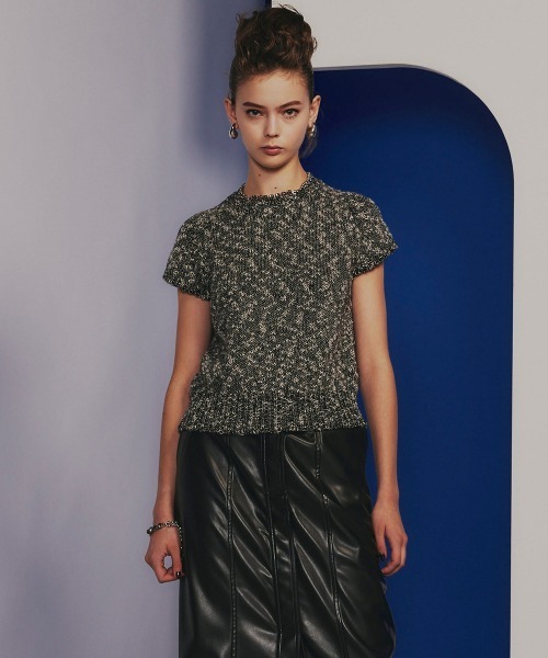 【セール】ブークレハーフスリーブニット（ニット/セーター）｜Sov.（ソブ）