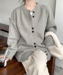ダブルボタンニットカーディガン