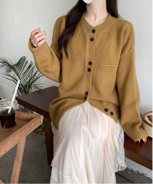 gossip!ロサンゼルス(ゴシップロサンゼルス)の「ダブルボタンニットカーディガン(カーディガン/ボレロ・レディース・グレー/ブルー/ホワイト/モカ・FREE)」の4枚目の写真