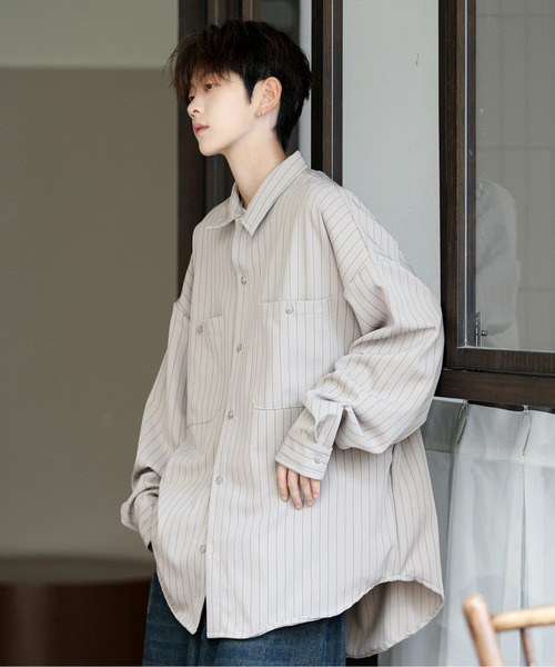 セール】□25AW新色追加【neos】ルーズシルエット ピンストライプ