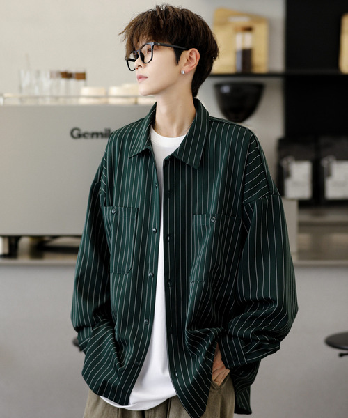 セール】□新色追加【neos】ルーズシルエット ピンストライプ ロング