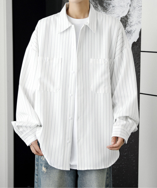 セール】□25AW新色追加【neos】ルーズシルエット ピンストライプ