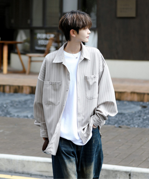 セール】□25AW新色追加【neos】ルーズシルエット ピンストライプ