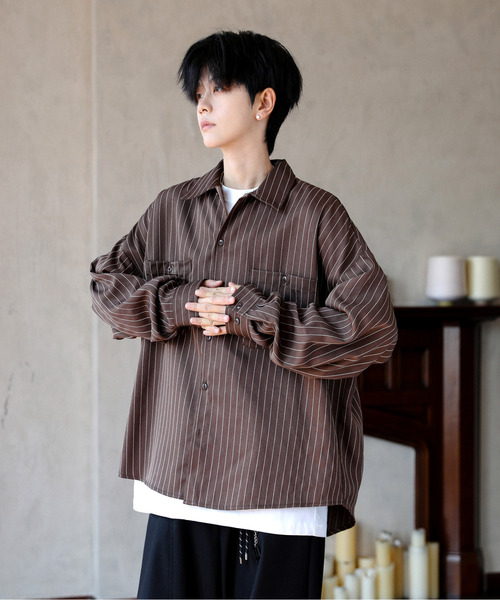 セール】□25AW新色追加【neos】ルーズシルエット ピンストライプ