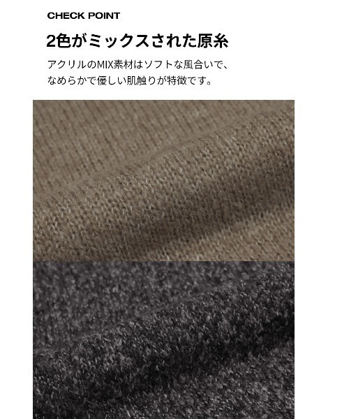 BLACKUP（ブラックアップ）の「[MADE] サイボカラウンドニット（ニット/セーター・レディース・チャコール/ベージュ・ONESIZE）」の13枚目の写真
