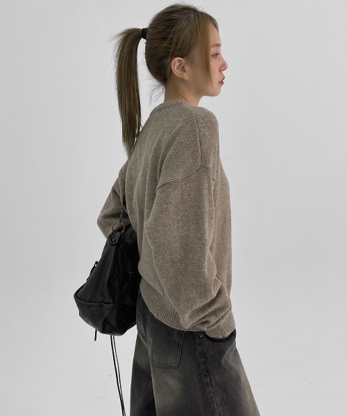 BLACKUP（ブラックアップ）の「[MADE] サイボカラウンドニット（ニット/セーター・レディース・チャコール/ベージュ・ONESIZE）」の7枚目の写真