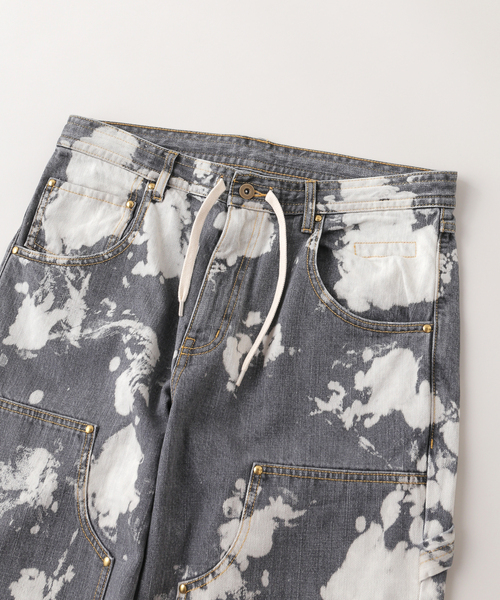COMMON EDUCATION（コモンエデュケーション）の「COMMON EDUCATION/コモンエジュケーション Bleached Double Knee（デニムパンツ・メンズ・ブラック・MEDIUM/LARGE）」の3枚目の写真