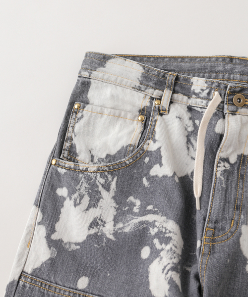 COMMON EDUCATION（コモンエデュケーション）の「COMMON EDUCATION/コモンエジュケーション Bleached Double Knee（デニムパンツ・メンズ・ブラック・MEDIUM/LARGE）」の4枚目の写真