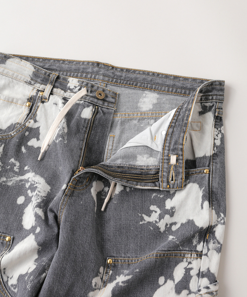 COMMON EDUCATION（コモンエデュケーション）の「COMMON EDUCATION/コモンエジュケーション Bleached Double Knee（デニムパンツ・メンズ・ブラック・MEDIUM/LARGE）」の6枚目の写真