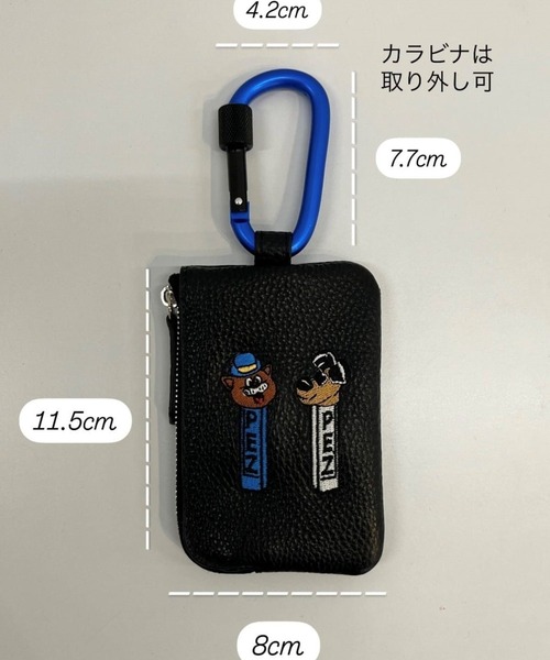 キーケース 「PEZ(ペッツ) ×ear」「牛革」カラビナ付きパス＆キーケース PEZ(ペッツ) ×ear】《牛革》カラビナ付きパス＆キーケース（キー