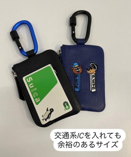 新品 PEZ(ペッツ) ×ear 牛革 カラビナ付きパス＆キーケース ブラック ear PAPILLONNER キーケース 「PEZ(ペッツ) ×ear」「牛革