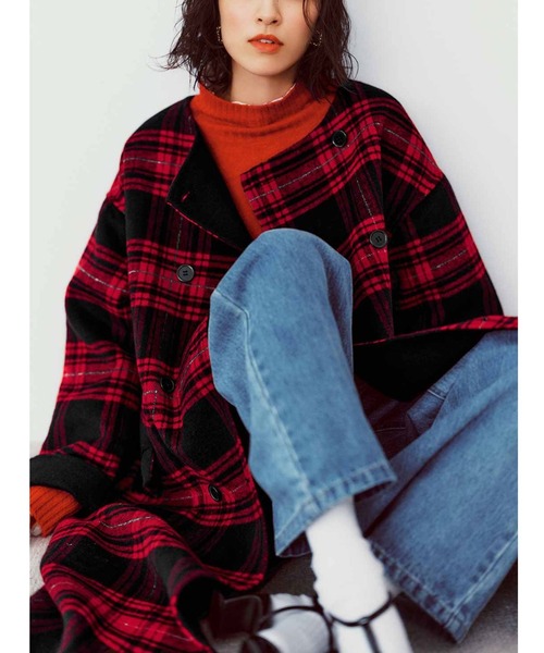 IEDIT きくちあつこさんコラボ チェックと無地で華やかにも