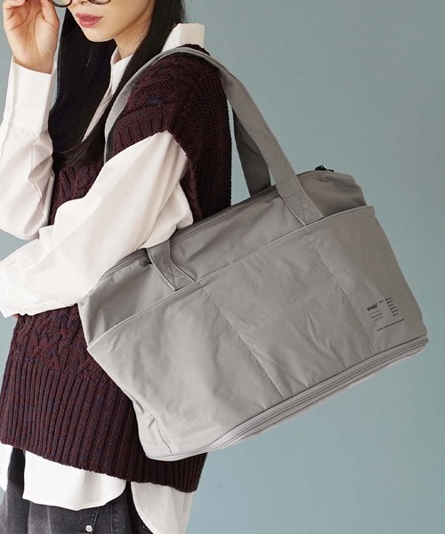anello(アネロ)の「GUIDE 拡張 トートバッグ(トートバッグ・レディース・ライトグレー/ネイビー/スモークピンク/オリーブ/ライトベージュ/ブラック・-)」の1枚目の写真