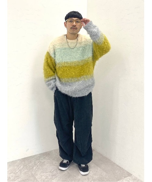 niko and...(ニコアンド)の「グラデシャギーニットプルオーバー(ニット/セーター・メンズ・イエロー/オレンジ・LARGE/MEDIUM)」の4枚目の写真