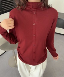 ハイネックフェイクボタントップス (AW)