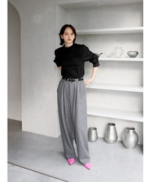 wool tuck slacks