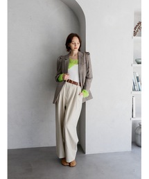 wool tuck slacks