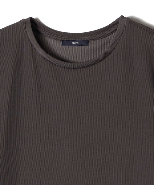 tシャツ 「洗濯機可能」ストレッチ リブ ロング スリーブ TEE レディース SHIPS｜<洗濯機可能>ストレッチ リブ ロング スリーブ TEE