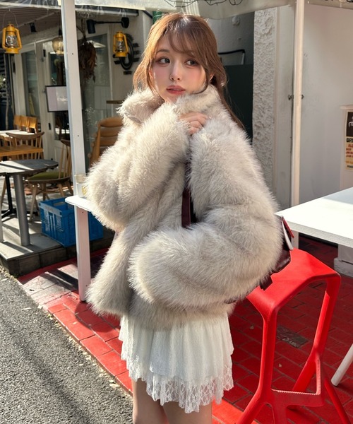 RAYCASSIN ダブルジップファーブルゾン レイカズン ダブルジップファーブルゾン 軽量 アウター ブラウン