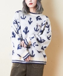 CUBE SUGAR（キューブシュガー）の「モヘアニットアンカー柄ジャガードプルオーバー（ニット/セーター）」