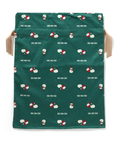 BREEZE（ブリーズ）の「クリスマスギフト巾着 Mサイズ（ラッピングキット・キッズ・グリーン/レッド・MEDIUM）」の4枚目の写真