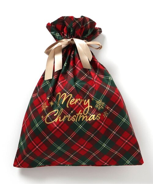 BREEZE（ブリーズ）の「クリスマスギフト巾着 Mサイズ（ラッピングキット・キッズ・グリーン/レッド・MEDIUM）」の2枚目の写真