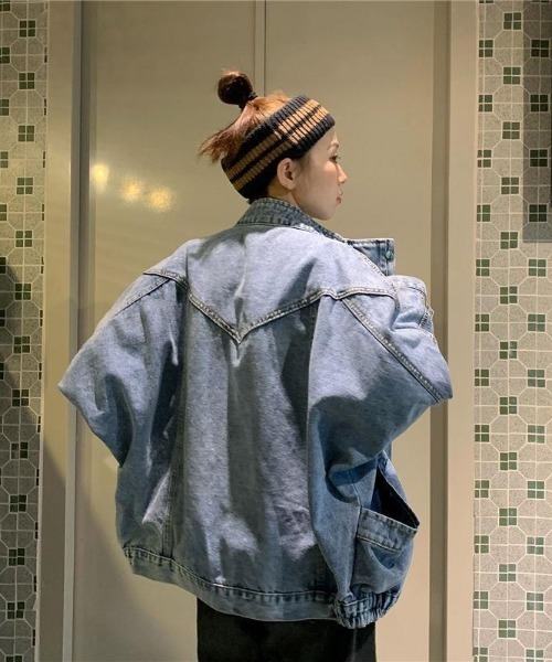 セール】モックネックドルマンGジャン/オーバーサイズGジャン/デニム